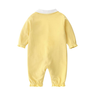 Infant One Piece Jumpsuit 100% Organic Cotton Romper For 0-3 Month Newborn Baby Spring Autumn Summer Outerwear Embroidery