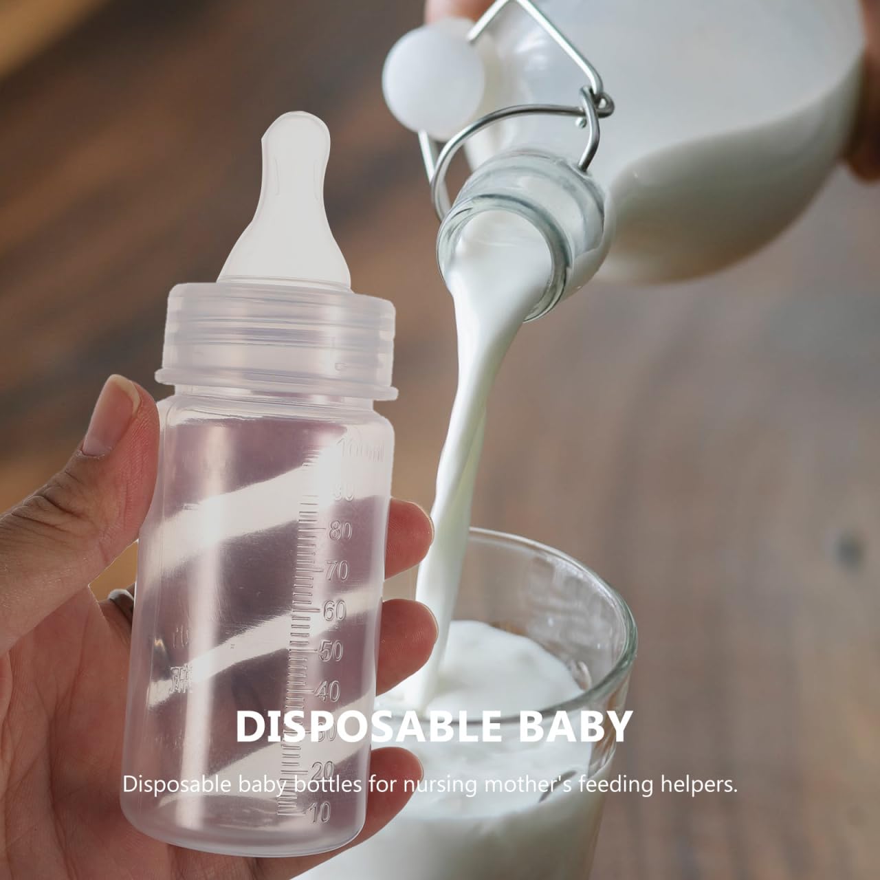 Doitool 15 Pcs Newborn Disposable Milk Bottles Babies Supple Milk Bottles Classic Clear Neck Bottles (White)