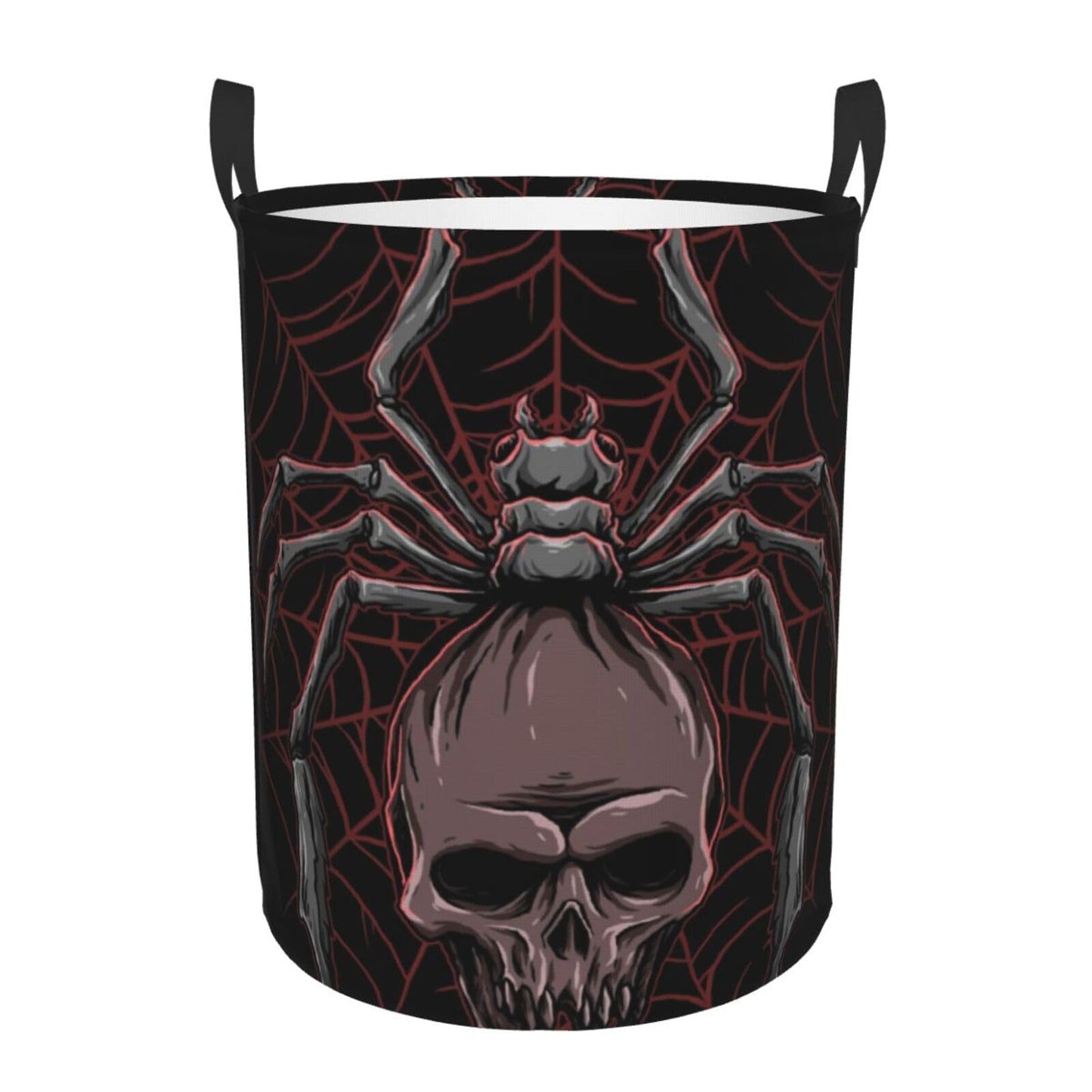 Pevtufa Spider With Skull Foldable Laundry Basket Organizer,Fabric Clothes Toy Storage Basket Nursery Hamper Storage Bin For Hou