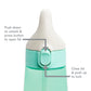 Munchkin Flip N Lock Elephant Toddler Straw Cup, 12 Ounce, Mint