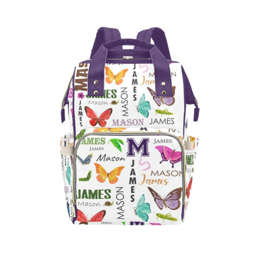 Personalized Diaper Bag Backpack for Women, Custom Name Nursing Mommy Daypack, Diaper Bag for Girls Boys, New Mom Gifts (Colorfu
