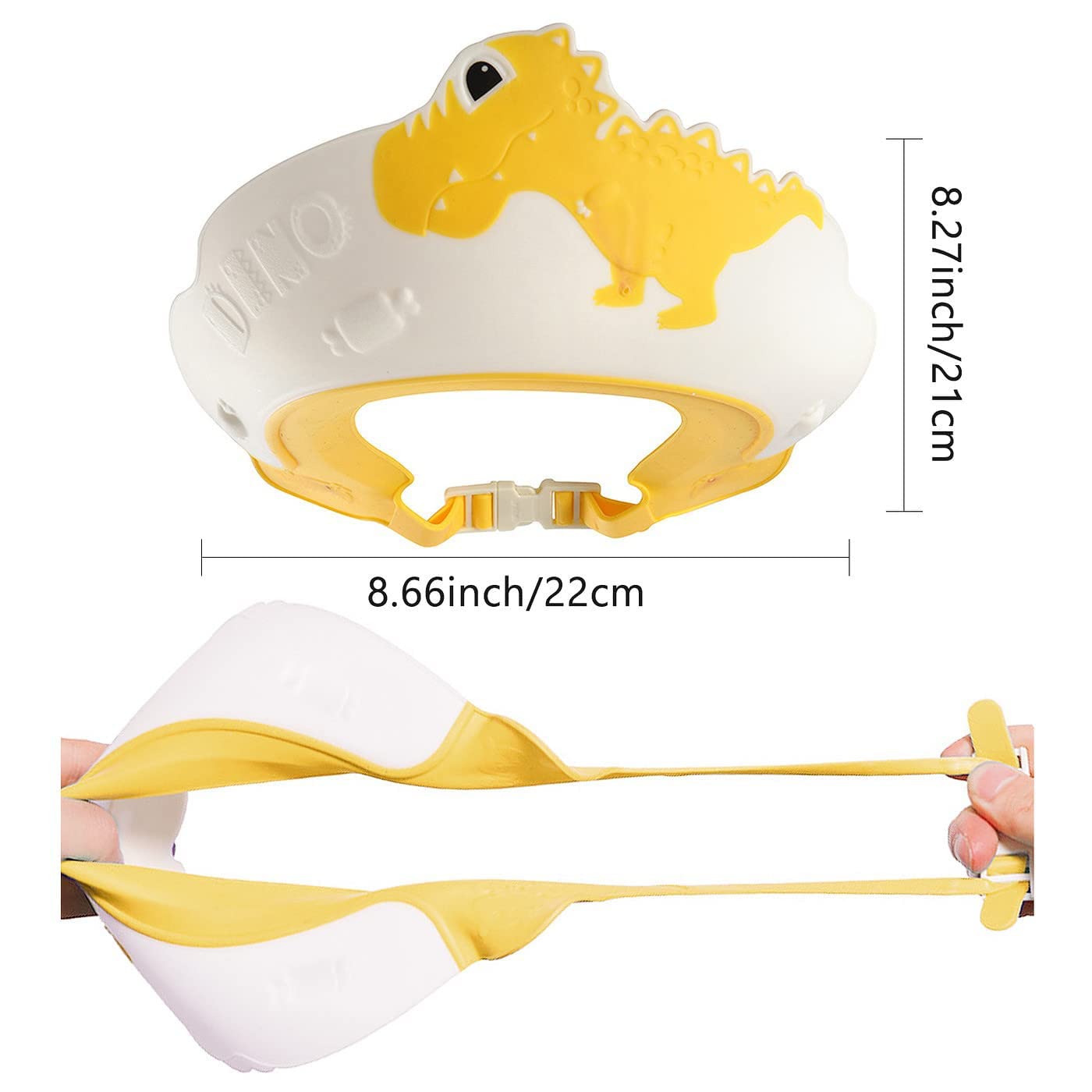 Funupup 2 Pack Kids Shower Cap, Adjustable Toddler Hair Washing Bathing Cap Shield Visor Shampoo Cap Protect Baby Eyes (Dinosaur