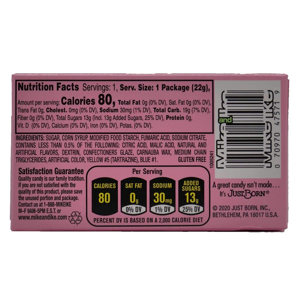 Mike And Ike Sour Watermelon Chewy Candies - Case Of 24 078-Oz Box