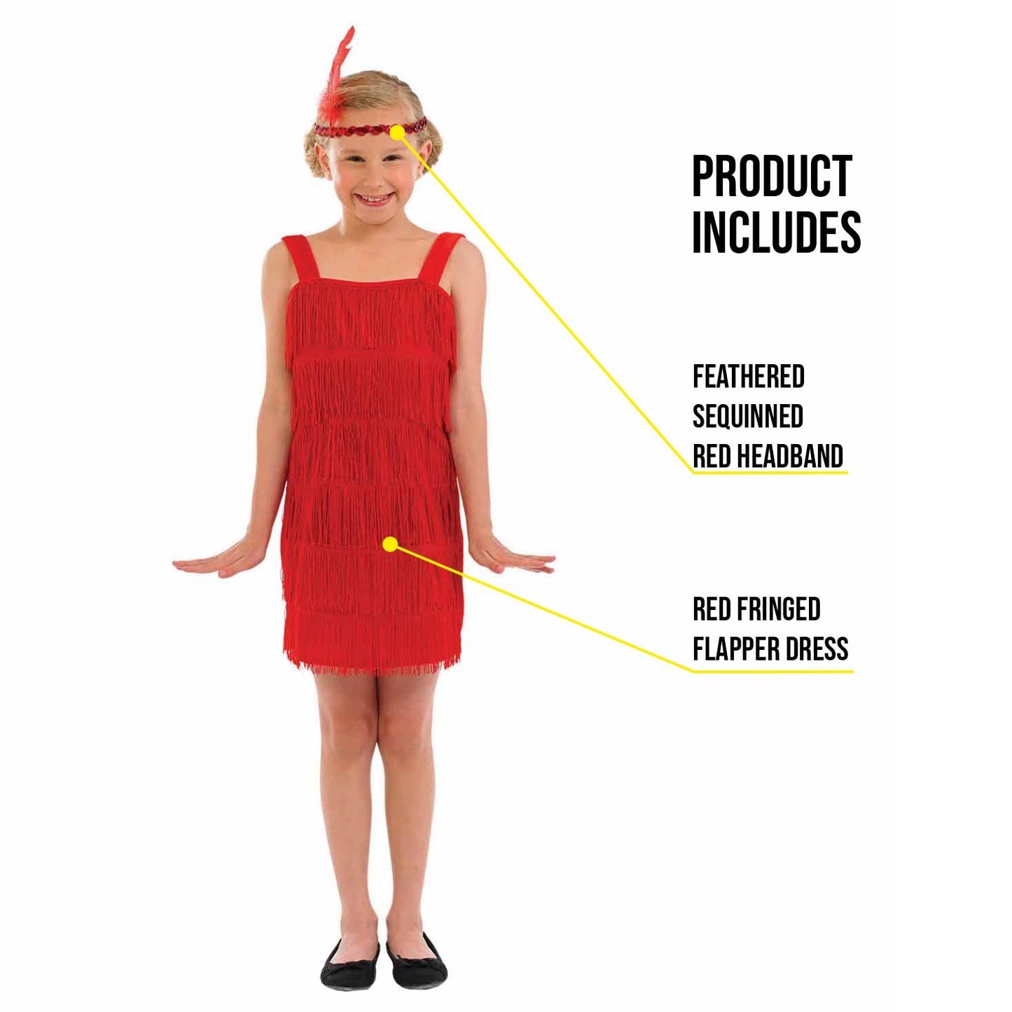 Fun Shack Flapper Dress Kids Costume Roaring 1920S 20S Halloween Costumes For Girls - Large