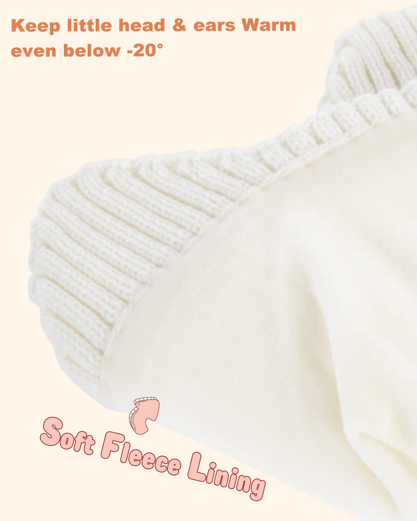 Baby Beanie Fleece Lined Toddler Winter Hat With Ear Flaps Little Girls Boys Warm Hats Cute Beanies For Kids