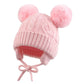 Jangannsa Cute Knitted Boys Girls Christmas Beanie Warm Earflap Winter Hat Infant Toddler Baby Beanie 0-6Y (M, Pink Pompom)