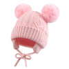 Jangannsa Cute Knitted Boys Girls Christmas Beanie Warm Earflap Winter Hat Infant Toddler Baby Beanie 0-6Y (M, Pink Pompom)
