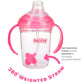 Nuby 360 Grip N' Sip 8Oz Tritan Cup, Weighted Straw With Hygienic Cover, Pink