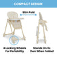 Delta Children Little Folks 2-In-1 Slimfold High Chair For Babies And Toddlers, Cream