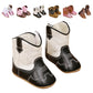 Yibubu Baby Cowboy Boots for Boys & Girls Embroidery Western Baby Cowgirl Boots Infant Sequin Leather Baby Cowboy Boots Round To