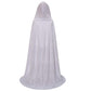 Makroyl Kids Velvet Cloak Cape With Hooded For Halloween Christmas Cosplay Costumes (Small, White)