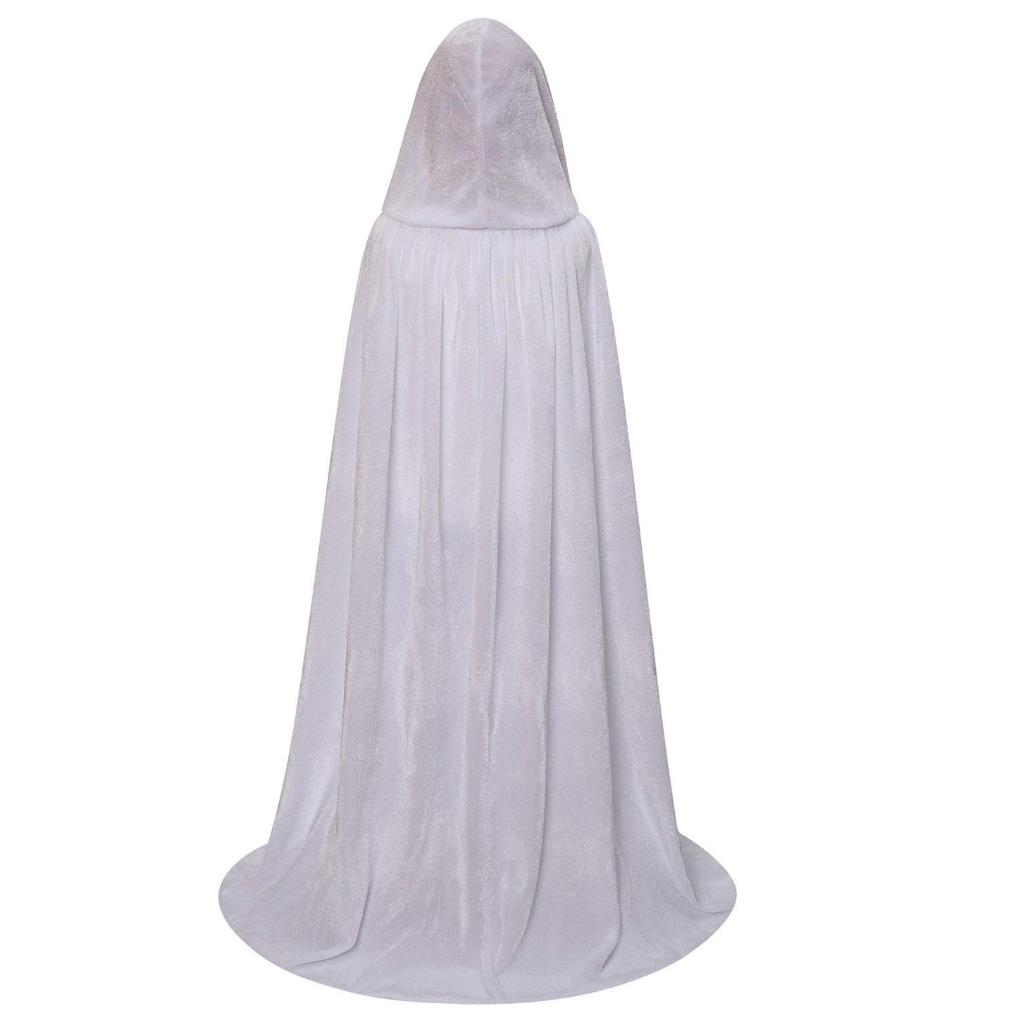 Makroyl Kids Velvet Cloak Cape With Hooded For Halloween Christmas Cosplay Costumes (Small, White)
