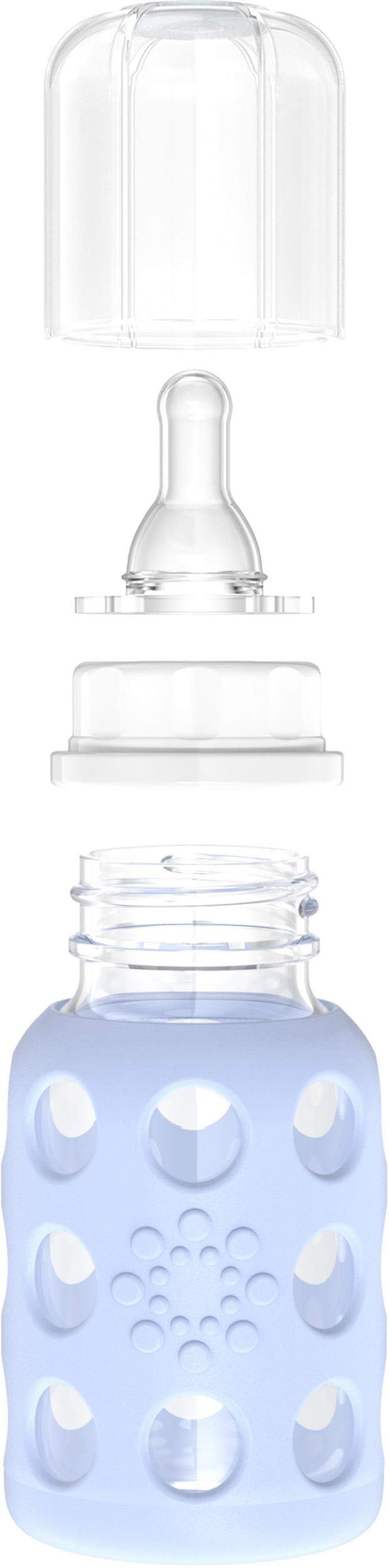 Lifefactory Glass Baby Bottle With Stage 1 Nipple And Protective Silicone Sleeve Blanket 4 Oz