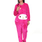 MUKHAKSH (Set = 2 Pieces Girls Winter Woolen Warm Red Night Suit with Hoodievery Comfortale