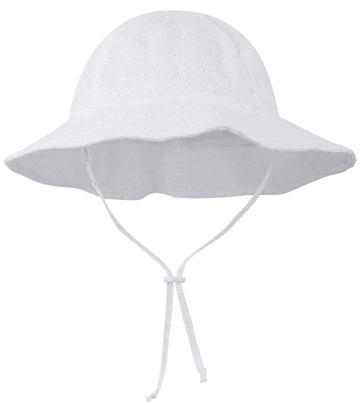 Simplikids Upf 50+ Uv Sun Protection Wide Brim Baby Sun Hat,White #4,12-24 Months