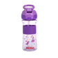 Nuby Thirsty Kids Push Button Flip-it Soft Spout on The Go Water Bottle with Easy Grip Band, 12oz, Unicorn