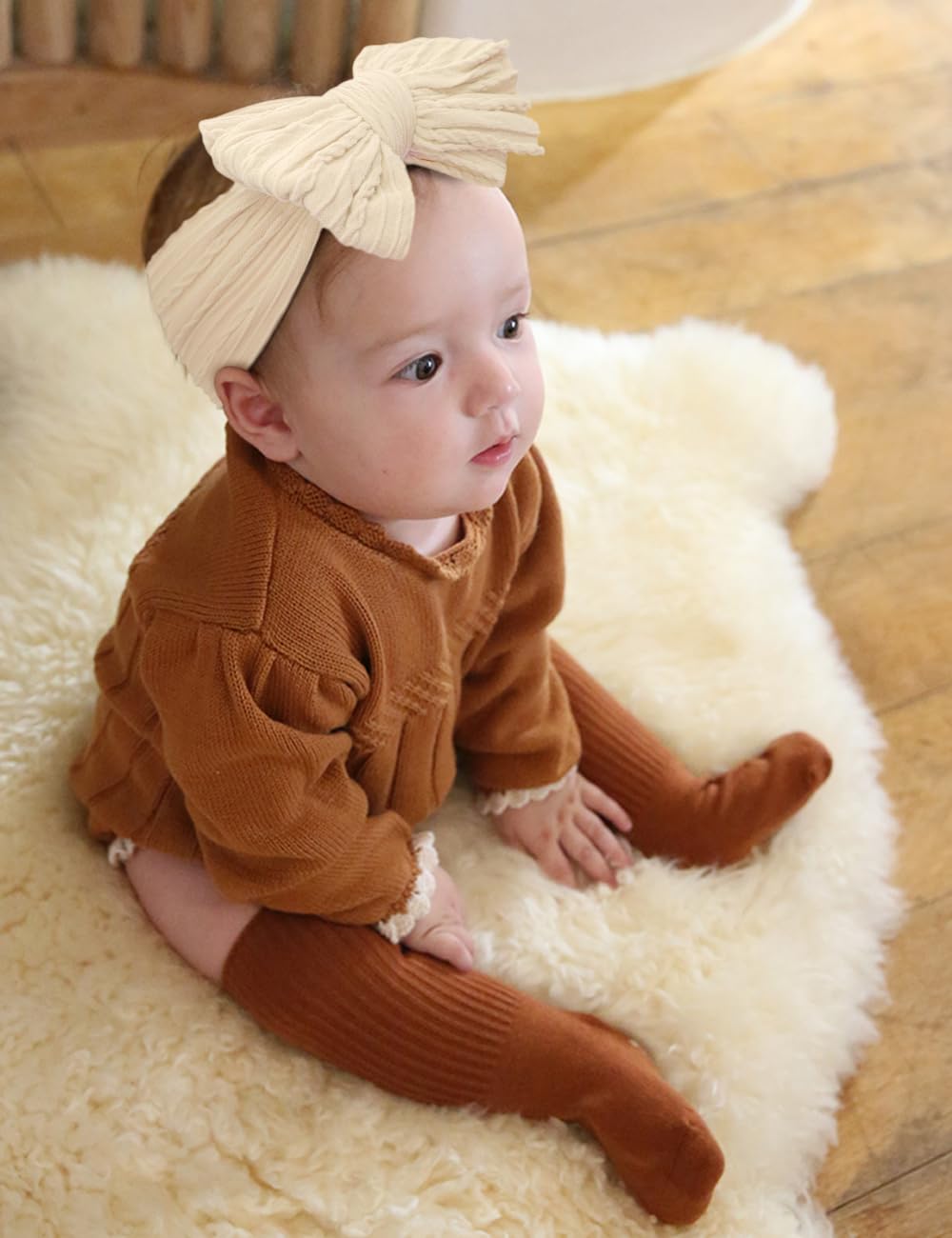 Zurlefy Nylon Blue Baby Headbands Bows, Stretchy Gray Infant Headband Bows For Baby Girls Boys Newborn Head Wraps Toddler Unisex