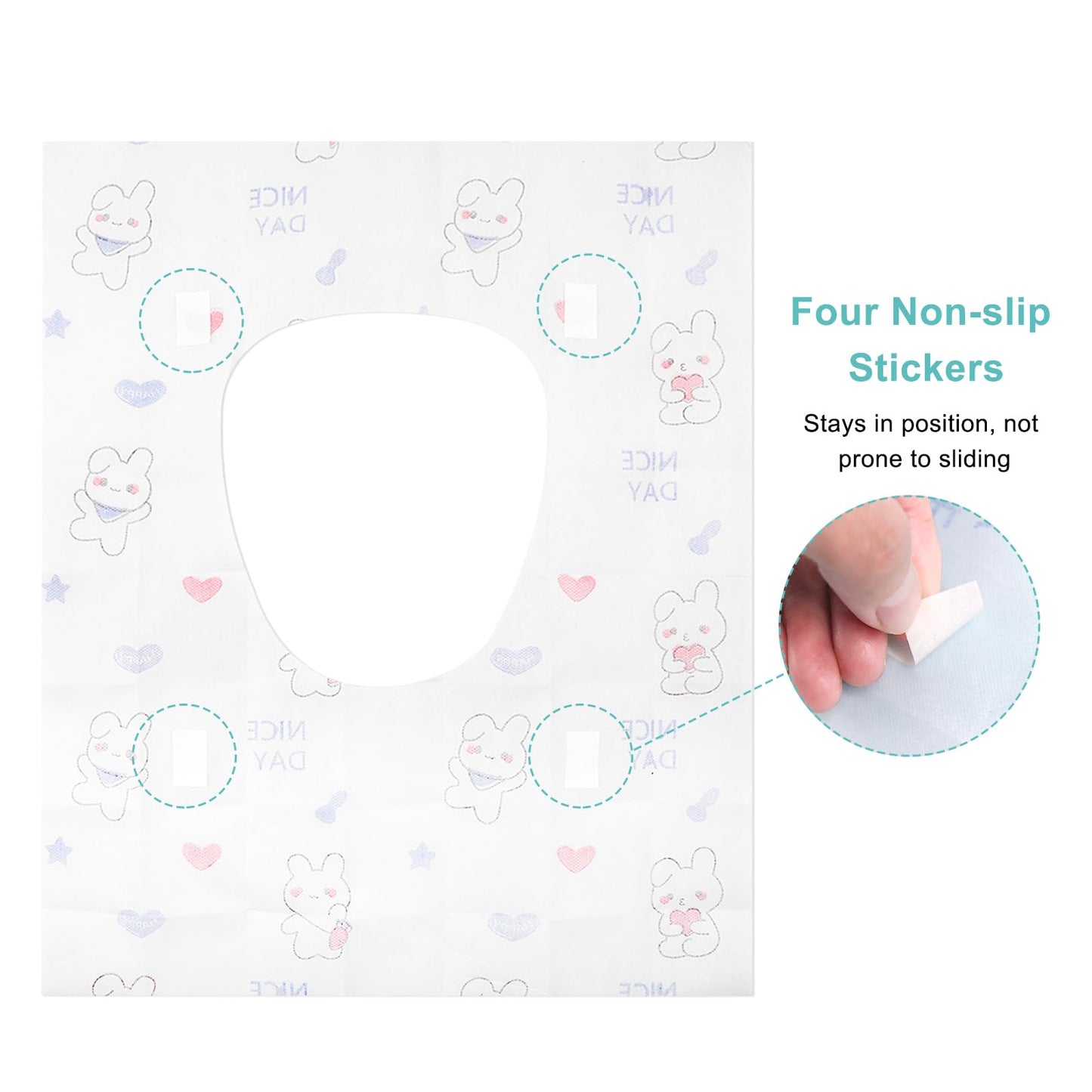 Krijuess 5 Packs Toddler Toilet Seat Covers Disposable, Disposable Toilet Seat Covers For Travel Waterproof Non-Woven, Travel Es