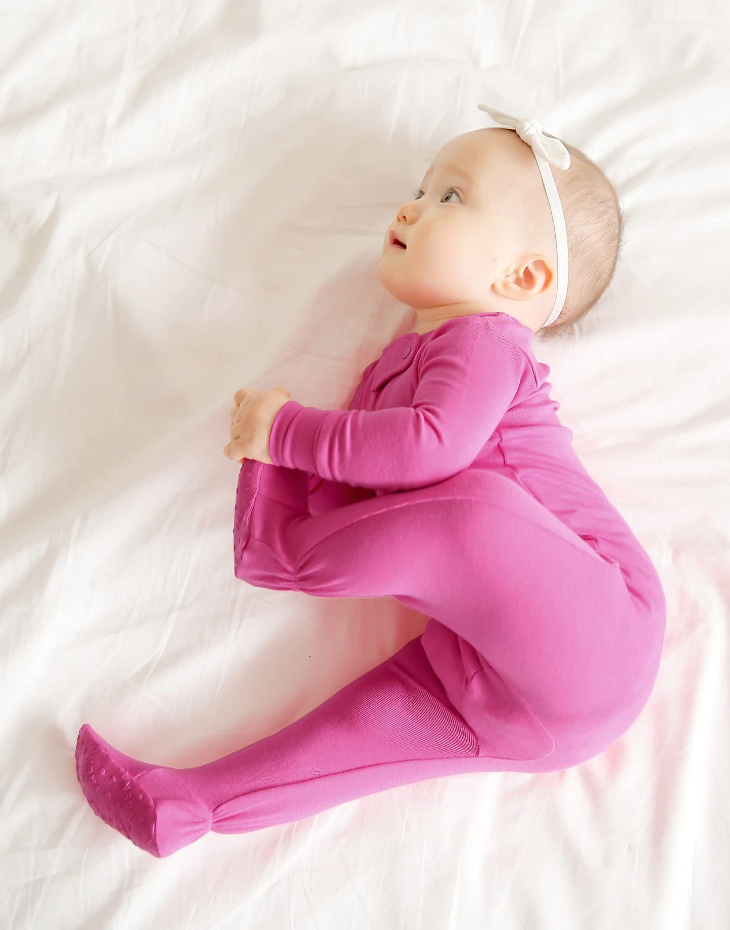 Vaenait Baby Toddler Boys Girls Solid Footie Pajama Cozy Modal Hotpink 6-9M