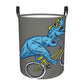 Pevtufa Fun Riding Dinosaur Foldable Laundry Basket Organizer,Fabric Clothes Toy Storage Basket Nursery Hamper Storage Bin For H