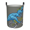 Pevtufa Fun Riding Dinosaur Foldable Laundry Basket Organizer,Fabric Clothes Toy Storage Basket Nursery Hamper Storage Bin For H