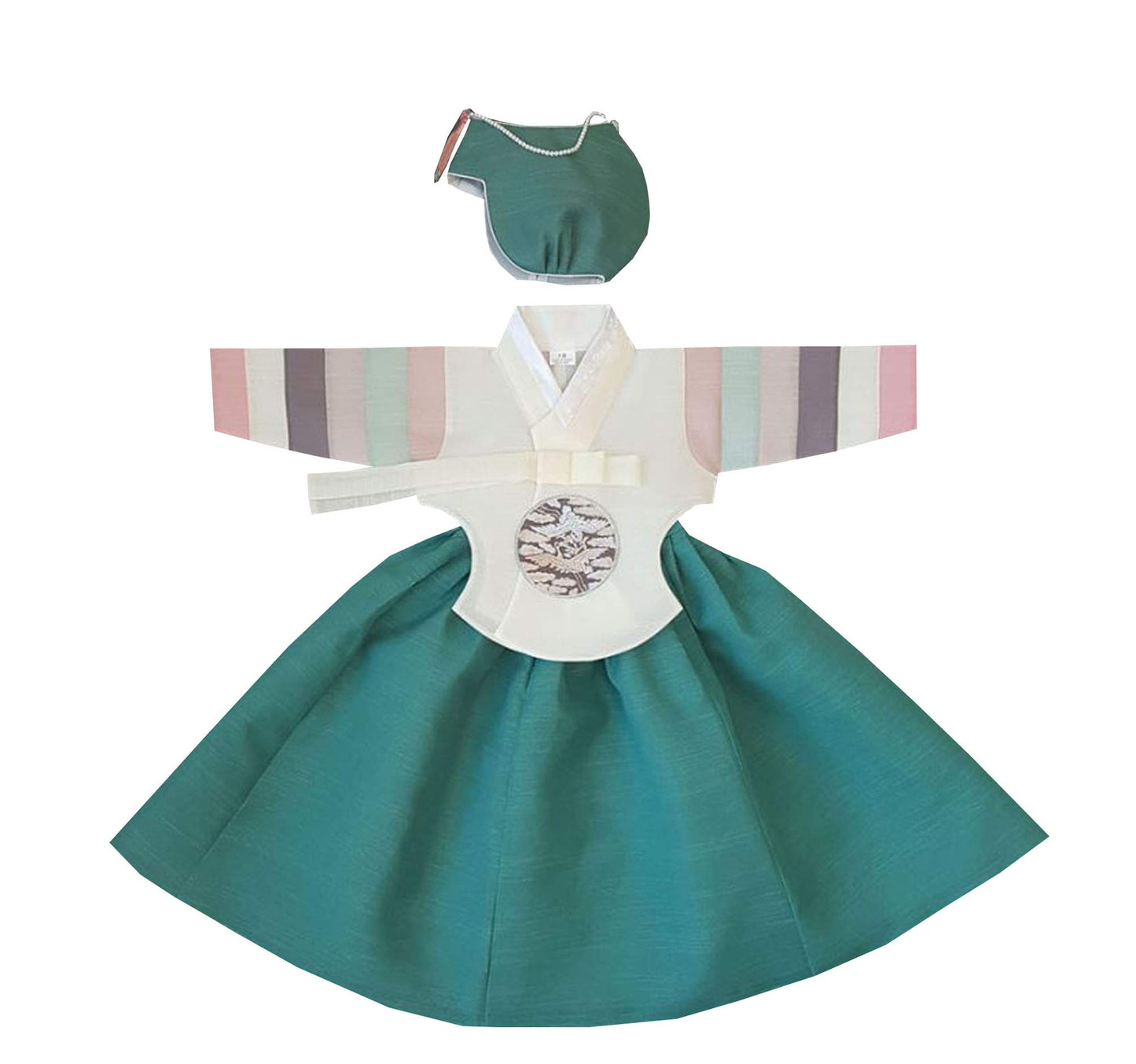 Hanbok 100Th Days Birth Party Celebration Girl Baby Korea Traditional Dress Ivory Green