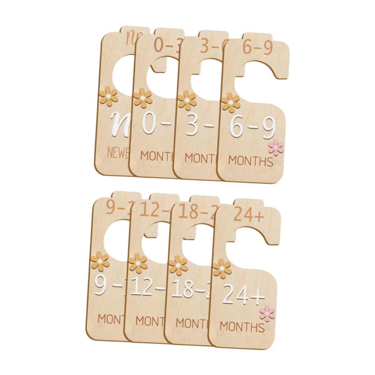 MERISHOPP7Pcs Wooden Closet Divider Cute Newborn Closet Dividers for Photo Props Flower Pattern|Baby|Nursery Dcor|Other Nursery 