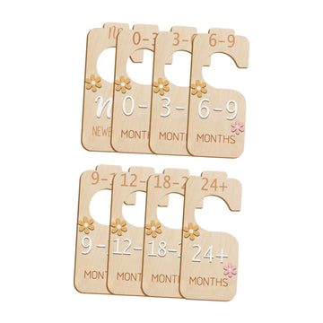 MERISHOPP7Pcs Wooden Closet Divider Cute Newborn Closet Dividers for Photo Props Flower Pattern|Baby|Nursery Dcor|Other Nursery 