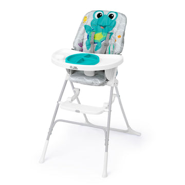 Baby Einstein Ocean Explorers Snack & Splash Compact Folding High Chair, With Water Mat, 5 Point Safety Harness, Ages 6 Months A