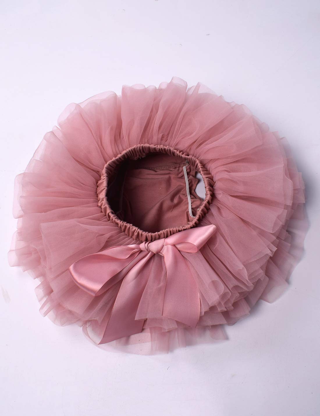 Baby Girls Tutu Skirt With Diaper Cover Cotton Tulle Bloomers And Headband Sets Bean Sand 6-12 Months