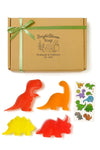 BrightBloom Kids Soap Bars (Set of 4) - Handmade Natural Dinosaur Shaped Soaps for Children - Gentle Bath Soap for Sensitive Ski