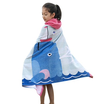 Bangsaur Kids Hooded Pool Towels, Cotton Large Beach Bath Swiming Towel Wrap, Toddlers Girls 3-12 Years Cover Up Dolphin