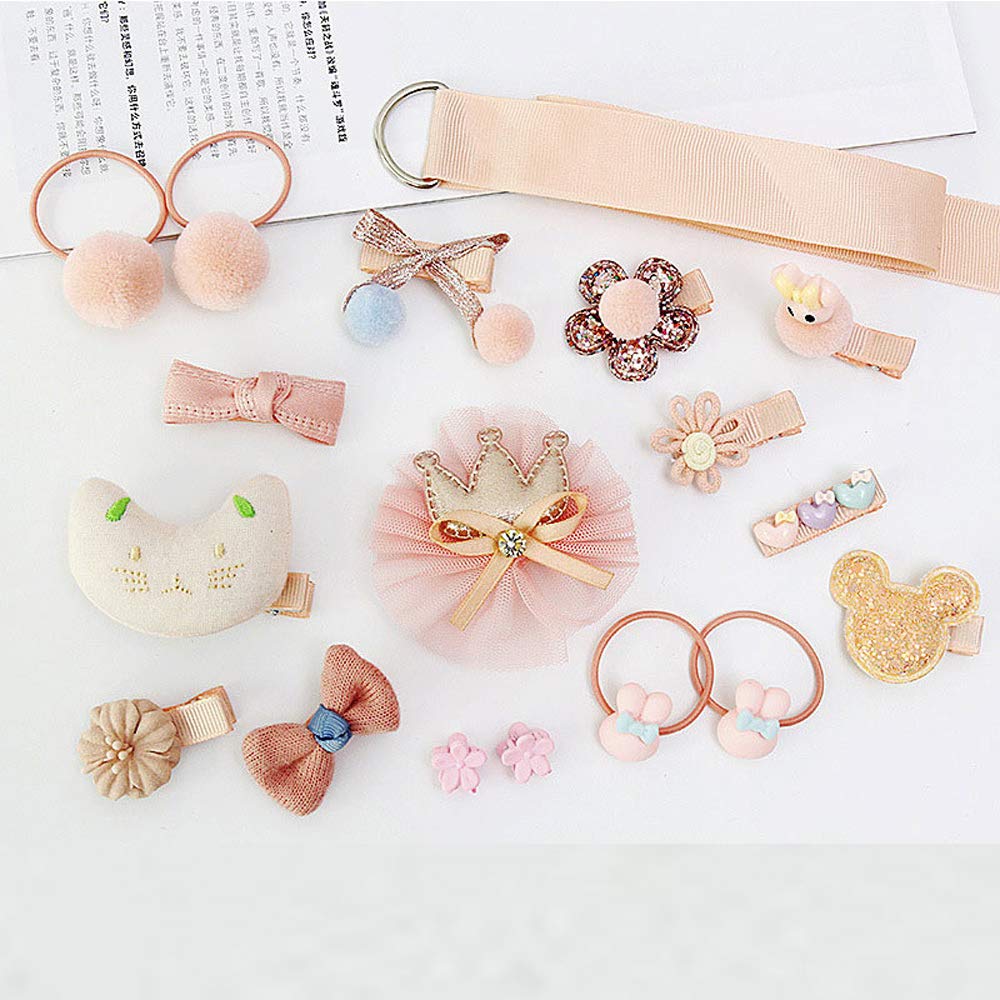 Zocone Baby Hair Clips And Hair Ties, 54Pcs Cute Bow Hairpins Elastic Hair Bands Holders, Hair Accessories For Baby Girls Toddle