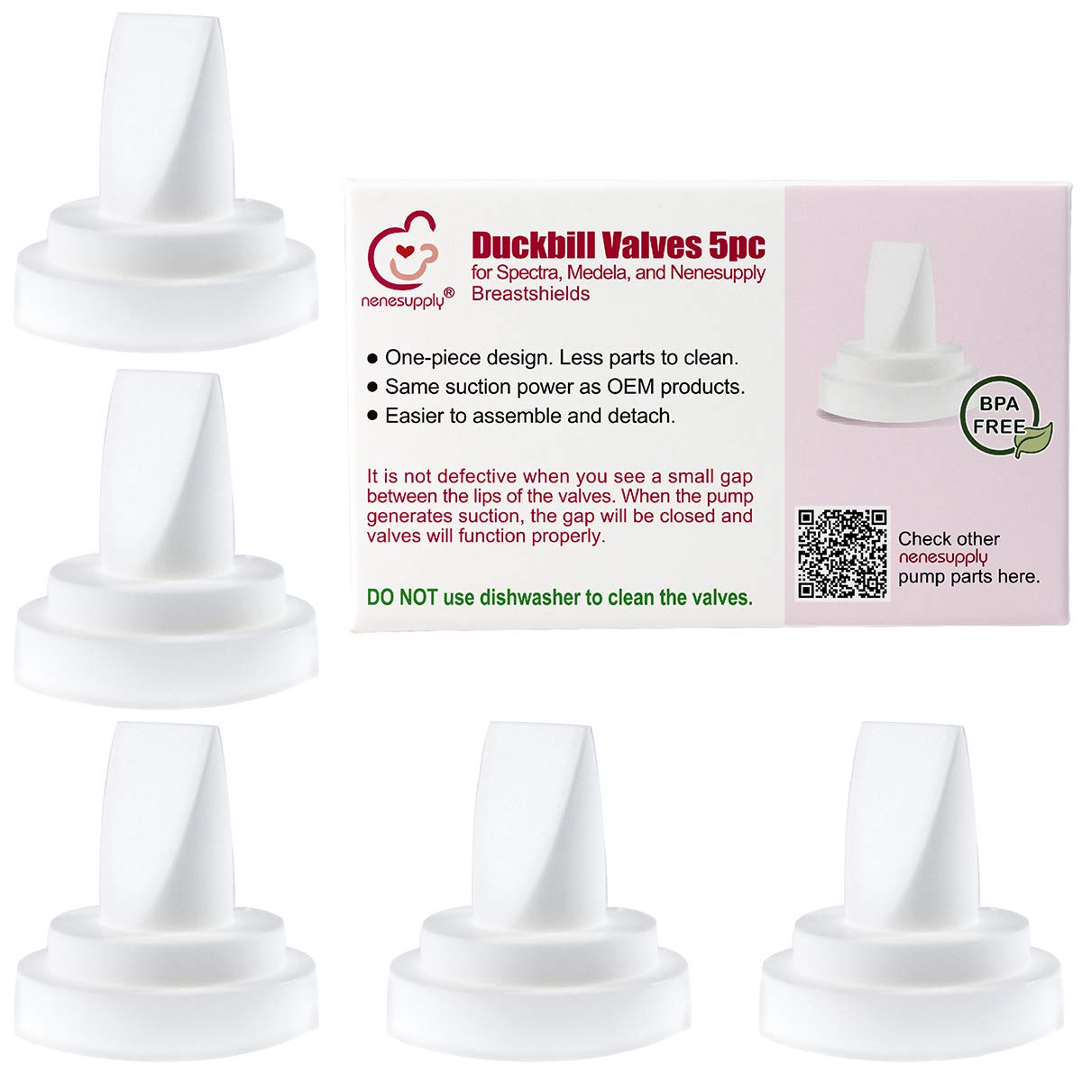 Nenesupply 5 Pc Duckbill Valves Compatible With Medela And Spectra Pump Parts Use On Spectra S2 Spectra S1 And Pump In Style Har