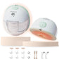 BLESSOURCE Wearable Breast Pump Hands Free, Heated Pump Breast with Soft Double Fit Flange, Portable Electric Pump with 3 Modes 