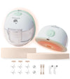 BLESSOURCE Wearable Breast Pump Hands Free, Heated Pump Breast with Soft Double Fit Flange, Portable Electric Pump with 3 Modes 