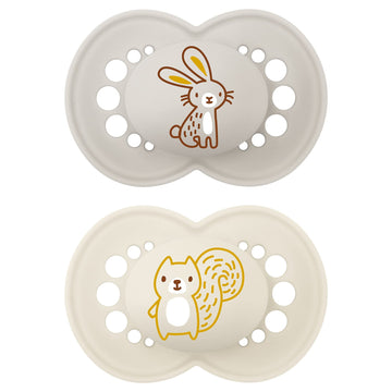 Mam Original Matte Baby Pacifier, Nipple Shape Helps Promote Healthy Oral Development, Sterilizer Case, 2 Pack, 6-16 Months, Uni
