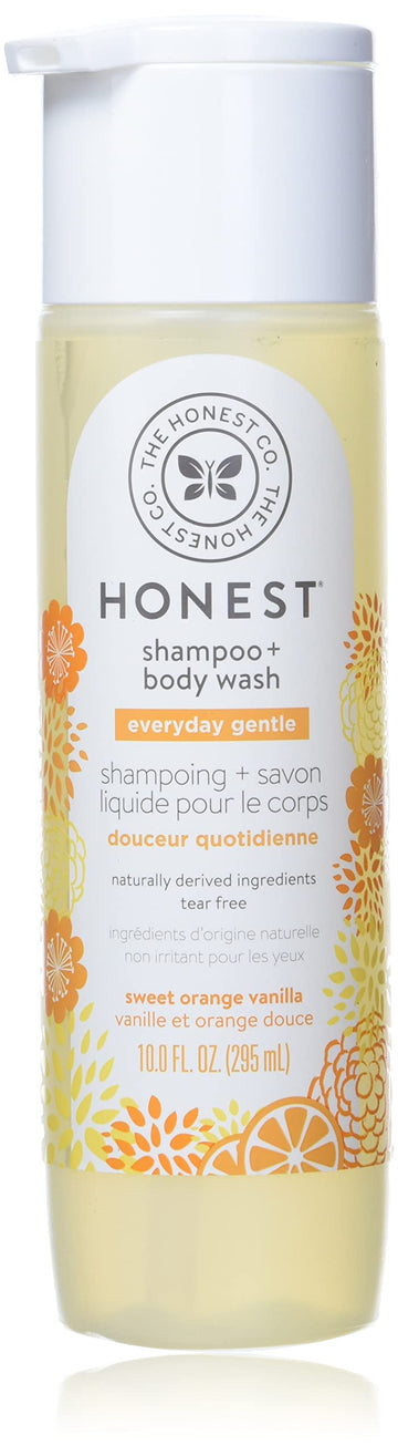 The Honest Company Perfectly Gentle Sweet Shampoo And Body Wash With Naturally Derived Botanicals, Orange Vanilla, Chamomile, 10