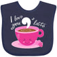 Inktastic I Love You A Latte- Cute Valentine Coffee Pun Baby Bib Navy Blue 2Ea41
