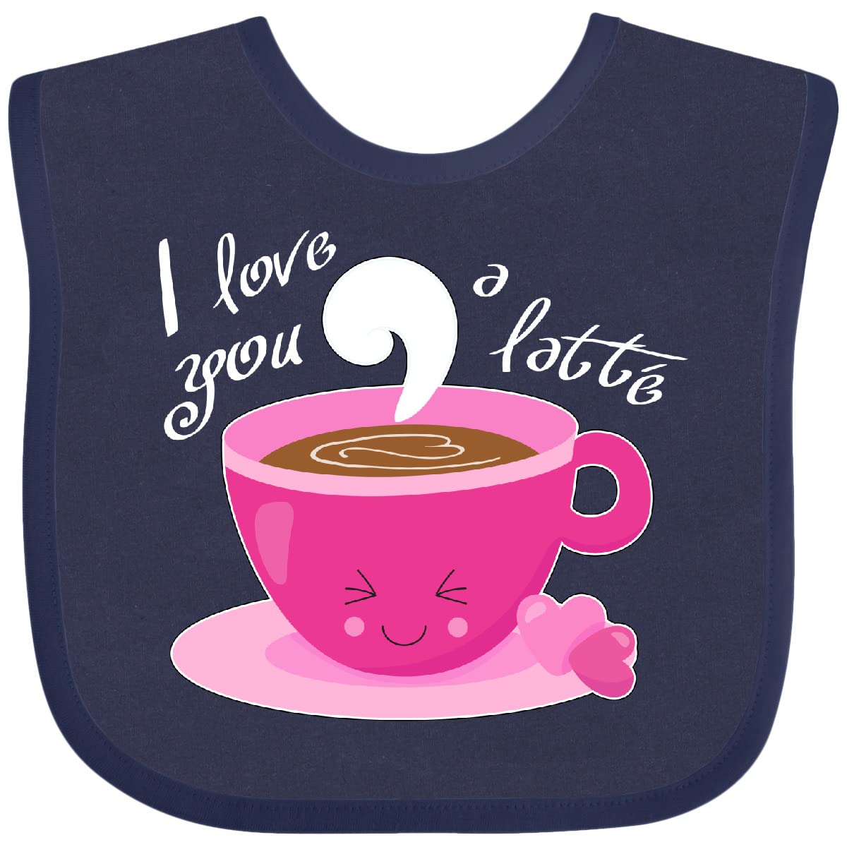 Inktastic I Love You A Latte- Cute Valentine Coffee Pun Baby Bib Navy Blue 2Ea41