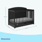 Graco Bellwood 5-In-1 Convertible Crib With Drawer (Black) - Greenguard Gold Certified, Full-Size Storage Drawer, Converts To To