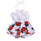 Baby Girl One-Piece Romper Clothes Halter Newborn Onesie Dress Floral Jumpsuit Sunsuit Embroidery Outfit (White 2, 6-12 Months)