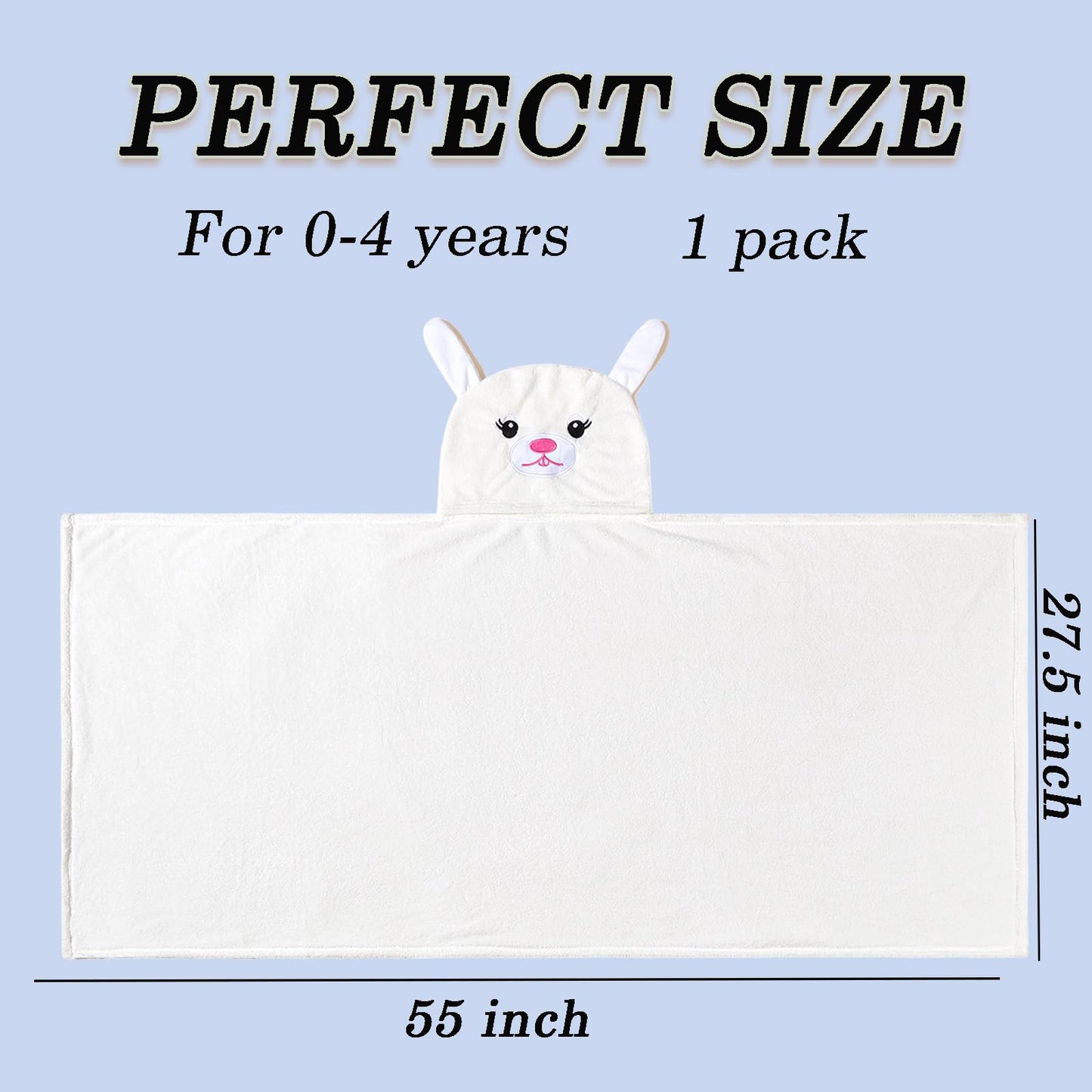 Foinemyed Toddler Baby Bath Towels With Hood 27.5'X55' Soft Hooded Bath Towel Ultra Absorbent Bath Towel For Newborn Boys Girl