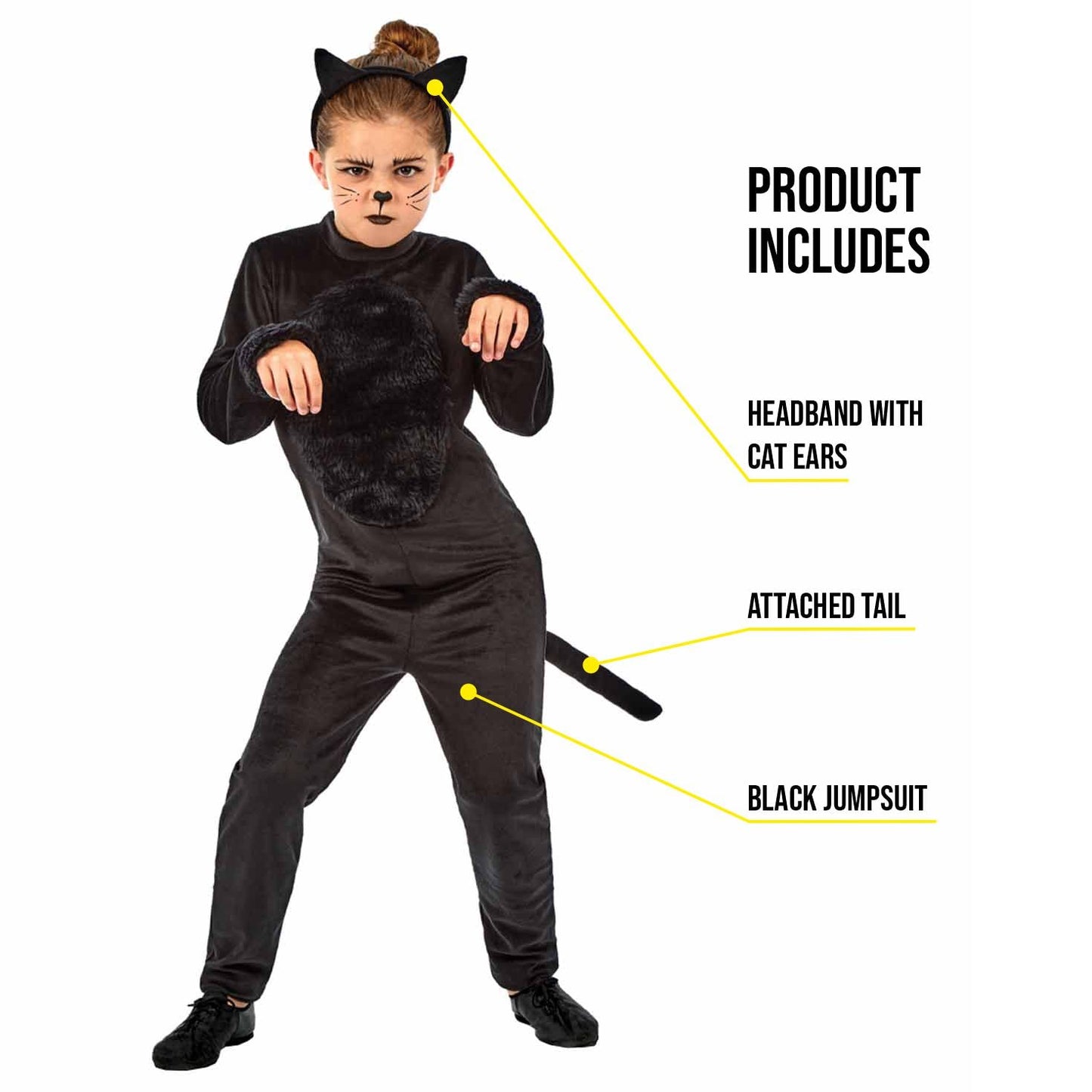 Fun Shack Black Cat Costume For Girls, Black Cat Costume Girls, Black Cat Kids Costume Girls, Black Cat Halloween Costume