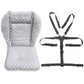 Twoworld Baby High Chair Seat Cushion Liner Mat Pad Cover Resistant And High Chair Straps (5 Point Harness) 1 Suit (Fashion Gray