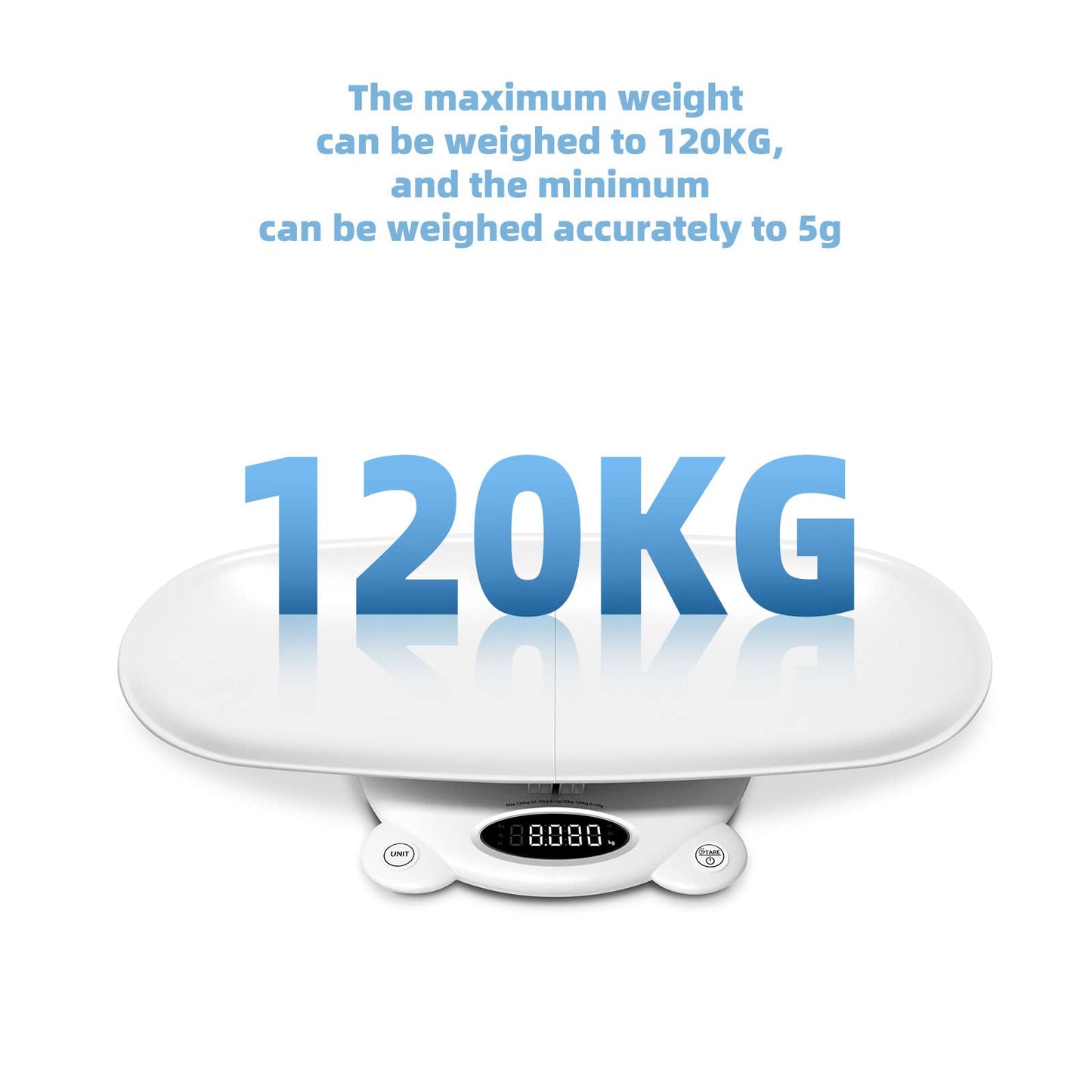 Simshine Digital Baby Scale Weight All Family, Weighing Newborn Wiggly Babies, Pets, Cat And Dog - Long Press Unit For 3 Seconds