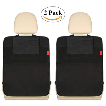 Dear Auto Car Backseat Organizer - Car Seat Protector - 2 Pack - Premium Quality Car Kick Mats With 10' Tablet Holder - Extra L