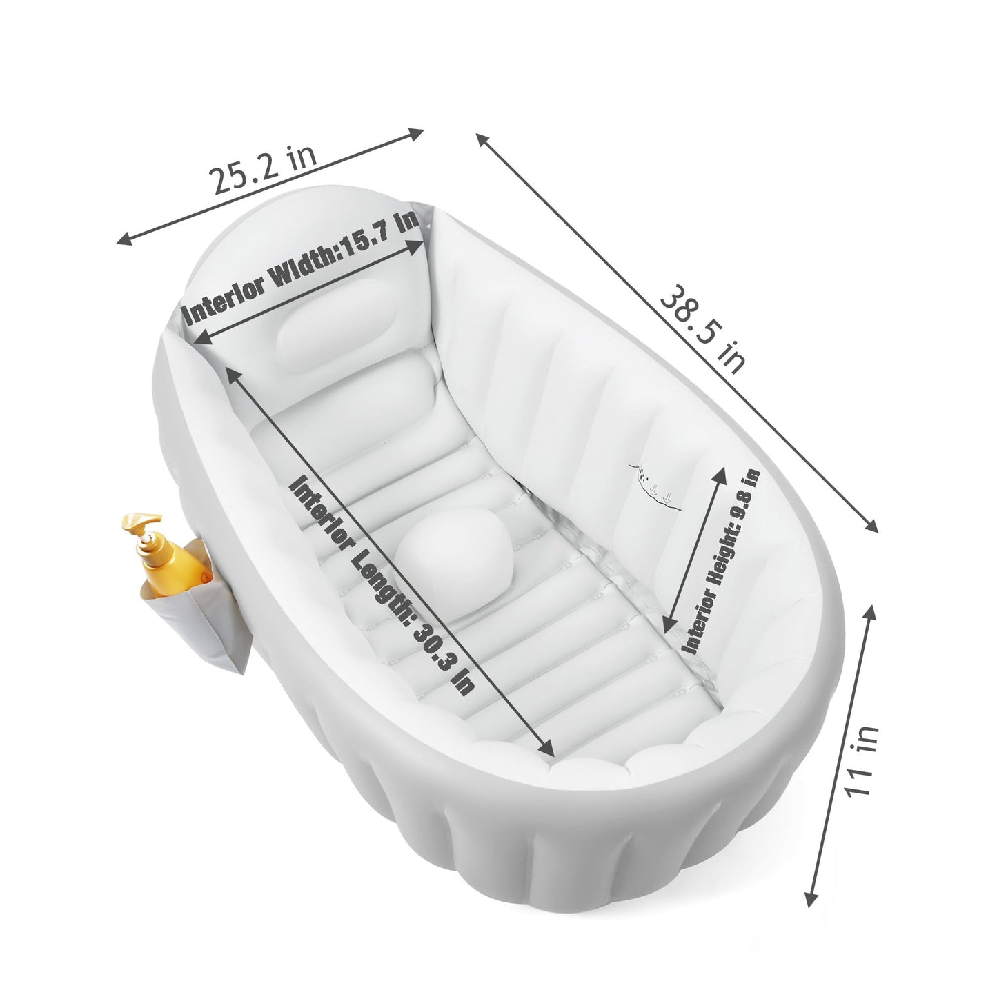 Pandaear Inflatable Baby Bathtub Toddler Tub For Shower, Collapsible Portable Bathtub For Kids, Baby Bath Tub 6-12 Months, Trave