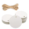 100Pcs Kraft Paper Gift Tag With Jute Twine Round Shaped 55 Cm Blank Hang Tags For Craft Projects, Xmas Gifts (White)