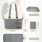 Lovevook Diaper Bag Tote, Large Baby Tote Bag, Travel Diaper Tote For Mom And Dad With Changing Pad And First Aid Bag,Gray/Beige